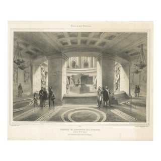 A. Provost, Tomb of Napoleon, Les Invalides, Paris, 1861, Lithograph For Sale