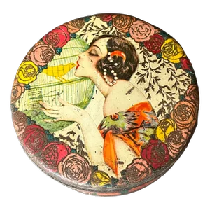 Antique Decorative French Biscuit Tin Box