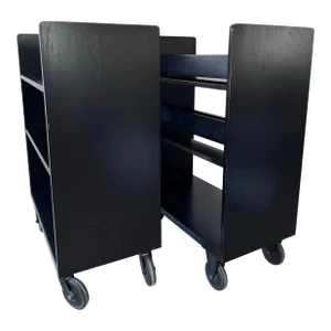 Mid 20th Century Pair of Vintage Library Carts Bookshelves