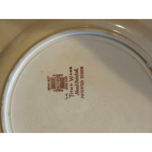 Ivory 1920's Adams Royal Ivory Floral Hand Painted Dinner Plates - Set of 10 For Sale - Image 8 of 8