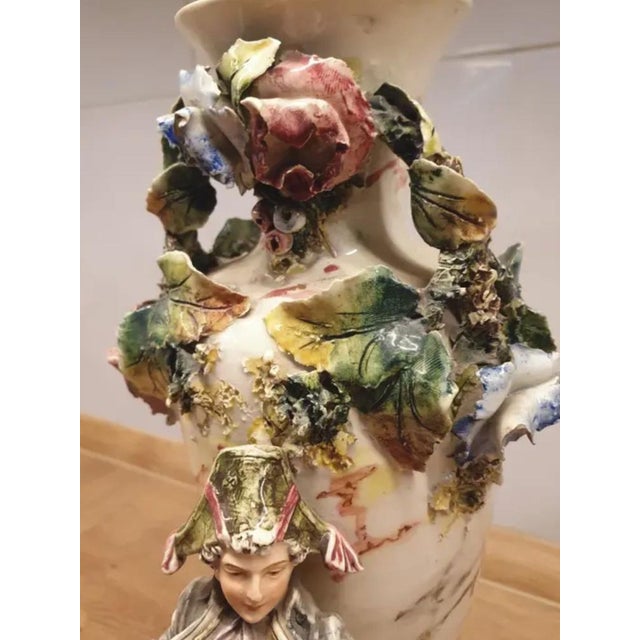 Late 19th Century Figural Porcelain Vase with Napoleonic Figure For Sale - Image 4 of 10