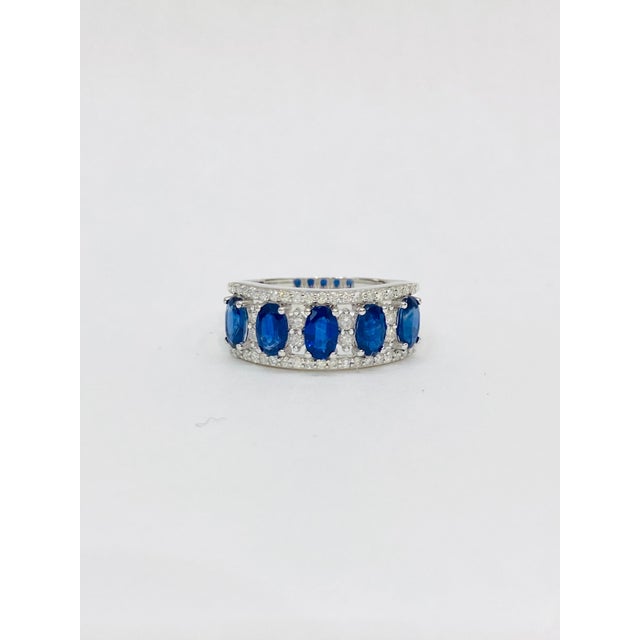 Bochic "Retro Vintage" Sapphire & Diamond 18K Gold & Eternity Cluster Ring For Sale - Image 17 of 18