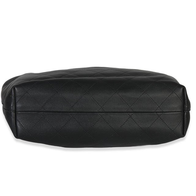 2020s 26C Black Quilted Calfskin Large Hobo For Sale - Image 5 of 8