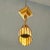 Metal Pair of Arts & Crafts Stain Glass and Brass Pendant Lights For Sale - Image 7 of 9