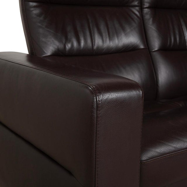 Brown Wave Leather Two-Seater Sofa from Stressless For Sale - Image 8 of 17