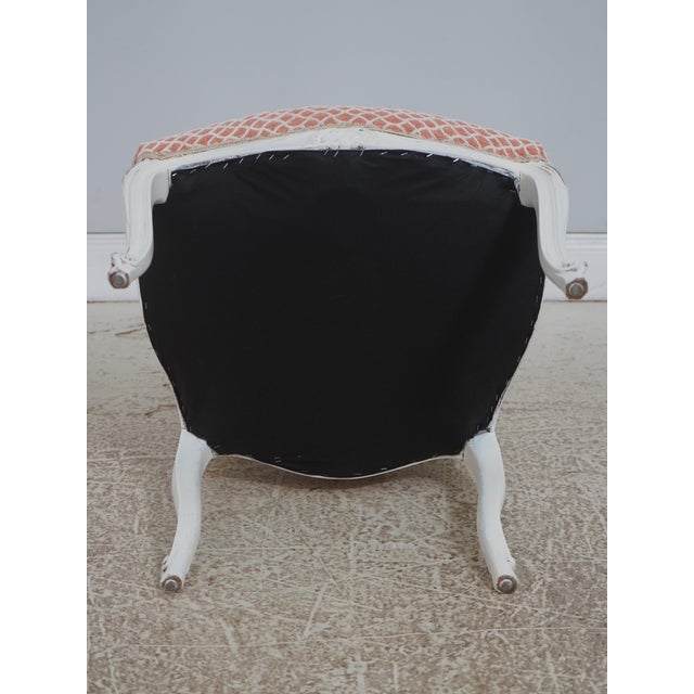 Pair Petite French Louis XV White Chic Upholstered Armchairs For Sale - Image 18 of 18