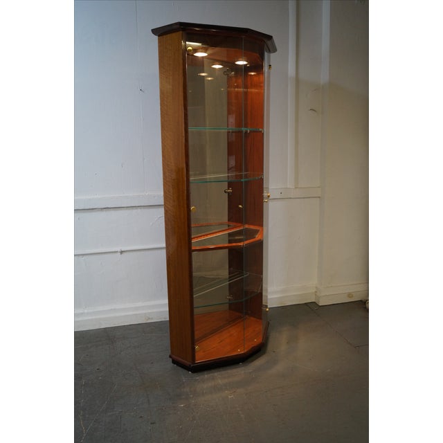 Henredon Modern Black & Mahogany Curio Display Chairish