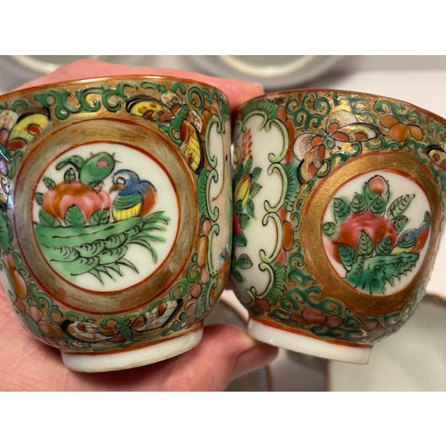 Antique Rose Medallion Porcelain China - Set of 8 Pieces For Sale - Image 4 of 8
