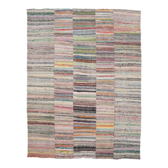 Mid 20th Century Striped Vintage Large Rag Rug Chairish