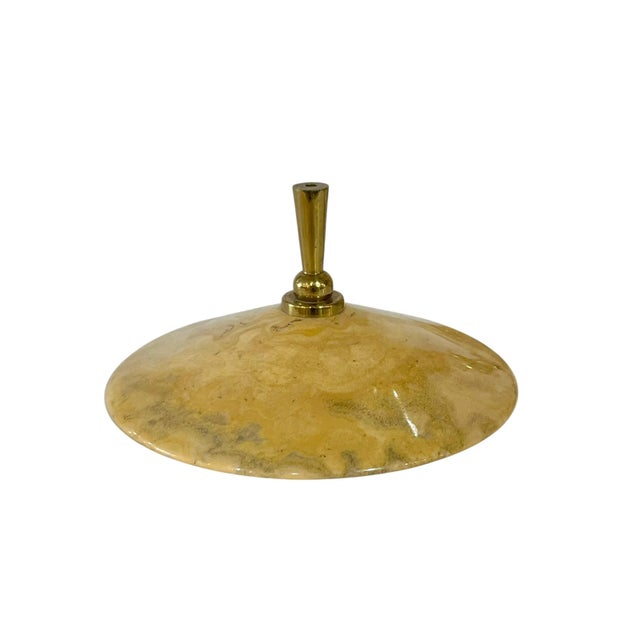 Vintage French Marble & Brass Table Lamp in the Style of Gio Ponti, 1960s For Sale - Image 11 of 18