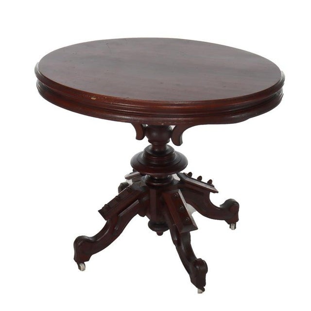 Antique Brookes Renaissance Revival Walnut Umbrella Table C1890 Measures - 28" x 33" x 24 1/2" A Renaissance Revival...