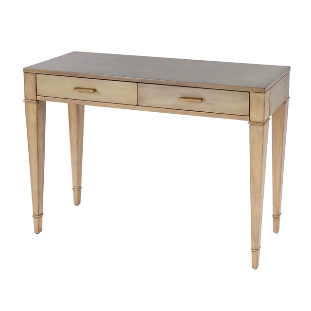 Kai 45 in. W Rectangular Wood 2 Drawer Console Table, Antique Beige For Sale - Image 9 of 9