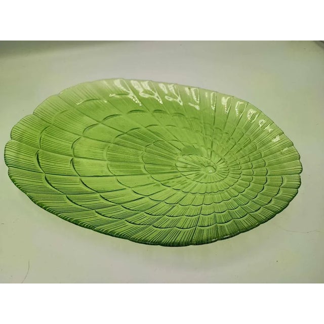 1920s Art Deco Green Glass Plate, 1920s For Sale - Image 5 of 5
