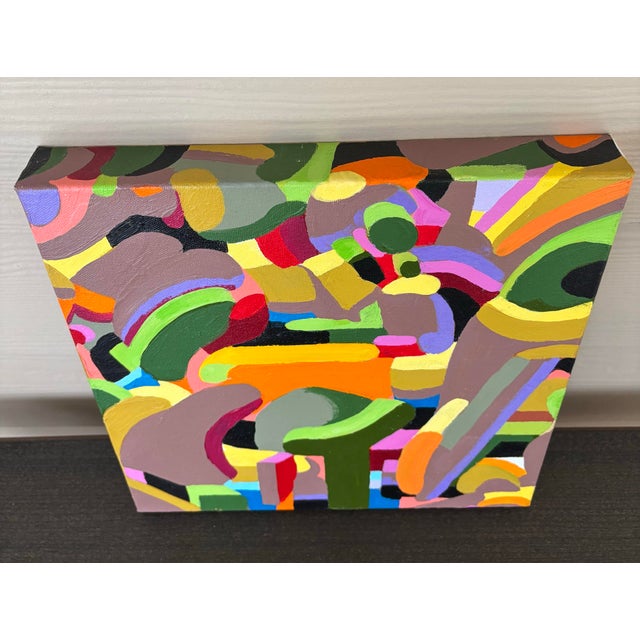 David Mac Innes “Orange Dominant” Construct Series 2003 #19 Abstract Original Painting on Canvas For Sale - Image 4 of 9