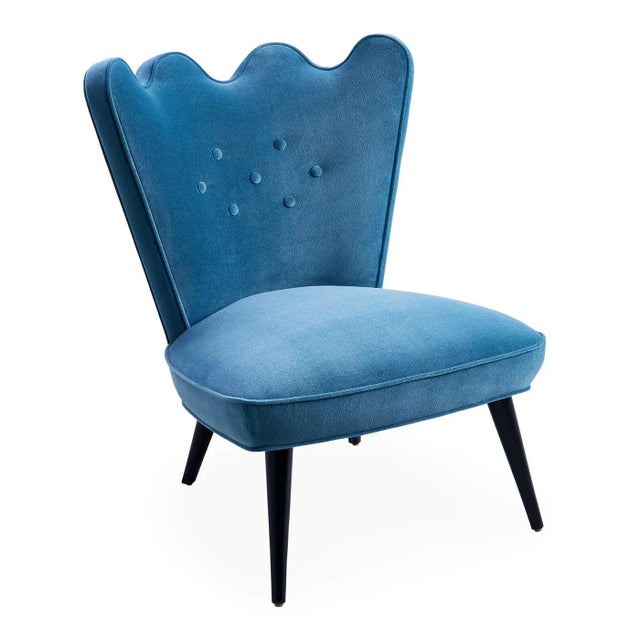 Cerulean Jonathan Adler Ripple Slipper Chair, Venice Twilight For Sale - Image 8 of 8
