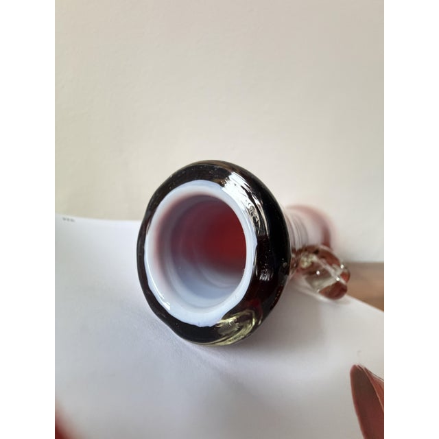 Ruby Red Bottle Vase with Applied Clear Glass Wings by Jerzy Słuczan-Orkusz for Huta Szkła Tarnowiec, Poland, 1970s For Sale - Image 11 of 14