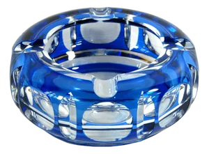 Crystal Glass Table Ashtra from Val St Lambert, Belgium, 1930s