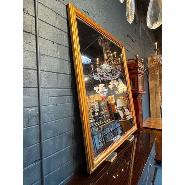 Transitional 19th Century French Transitional Gold Gilt Mirror For Sale - Image 3 of 5