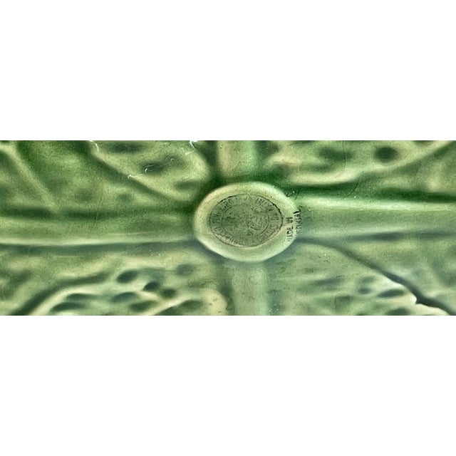 Bordallo Pinheiro Vintage Portuguese Bordallo Pinheiro Cabbage Ware Platter 15" For Sale - Image 4 of 5