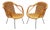 Pair of Italian Bamboo and Rattan Club Chairs Attributed to Franco Albini, Italy For Sale