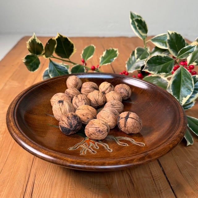 Atmospheric Japanese tray in solid wood, made in the tradition of Sanuki-bori carving. The wood has a warm medium to dark...