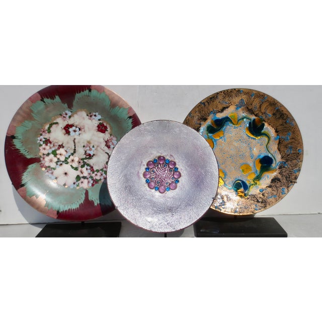 Assembled Set of 3 MCM Enamel Copper Trays - A Set of 3 For Sale - Image 13 of 13