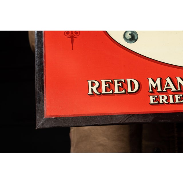 Antique Nos Reed Vise Tin on Cardboard Sign For Sale In Chicago - Image 6 of 8