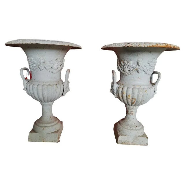 Iron Garden Medici Vases, 1950s, Set of 2 For Sale - Image 12 of 12