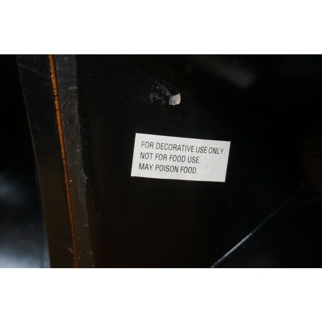 Gold Set of 2 Vintage Chinoiserie Neoclassical Toleware Chestnut Trophy Mantel Urns For Sale - Image 8 of 12