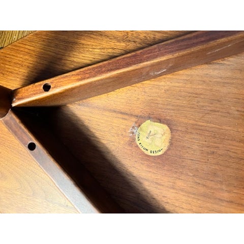 Jens Risom Design 1960s Jens Risom Teak “Guitar Pick” Triangular Side Table — Tagged Risom Design, Mid-Century Modern For Sale - Image 4 of 5