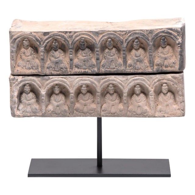 Double Tibetan Tsa Tsa on Metal Stand For Sale