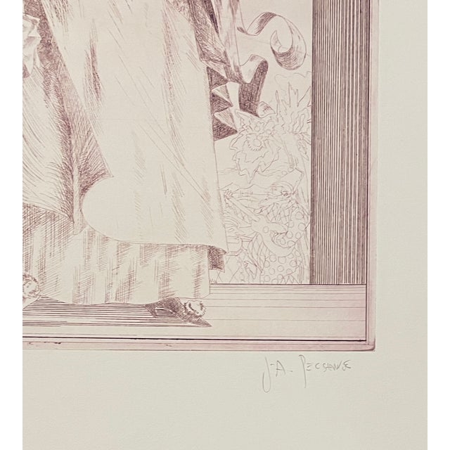 Joseph A. Pecsenke (1942 – 1989) "Colombina III-A" etching on paper, pencil signed and numbered 147 of 150 from his...