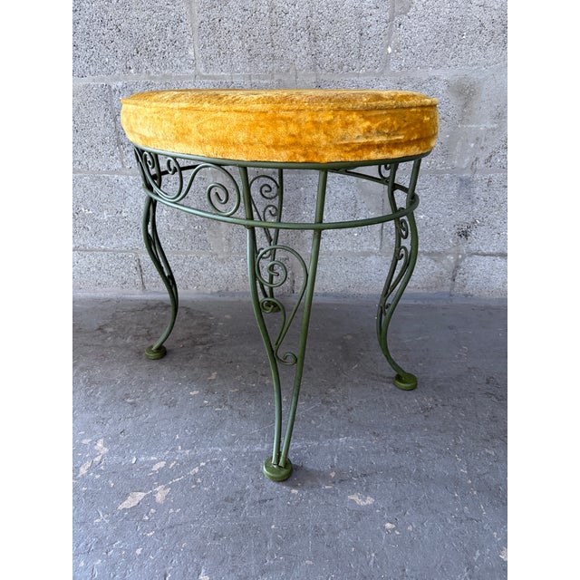 A Pair of Vintage Mid-Century Modern Wrought Iron Bench / Foot Stools. Circa 1960s For Sale - Image 15 of 18