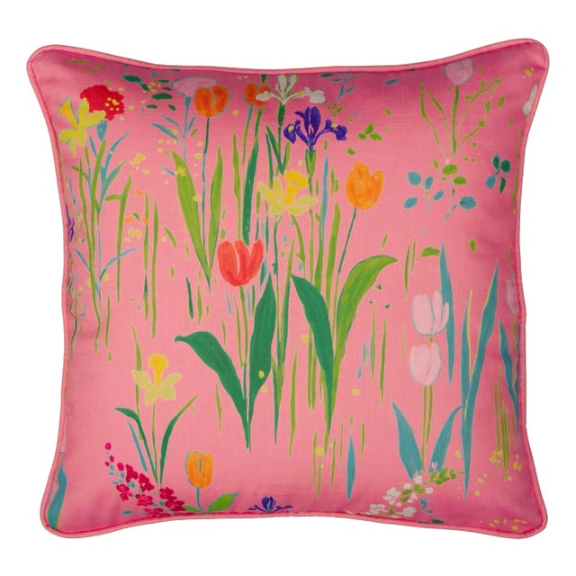 22" Paule Marrot Guermantes Pillow in Pink For Sale