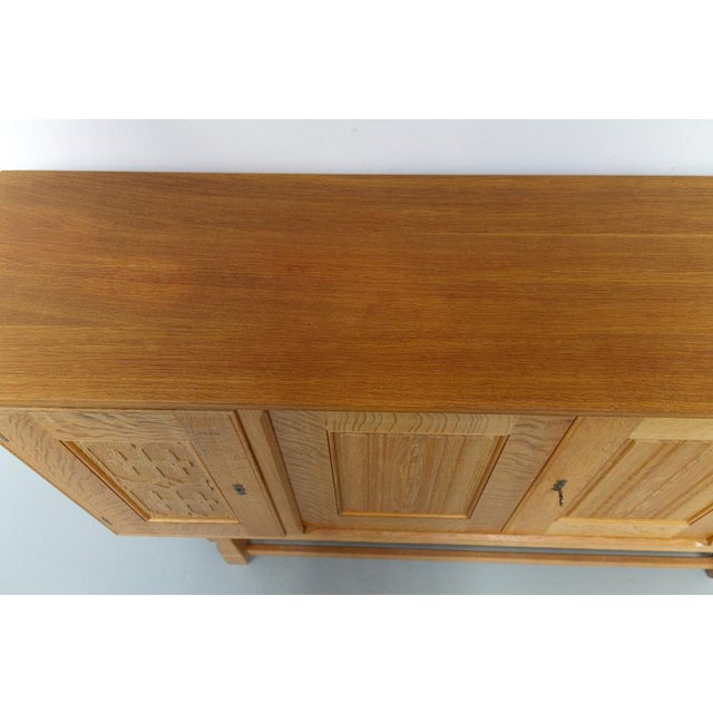 Mid-Century Brutalist Danish Oak Sideboard by Henning Kjærnulf for EG, 1960s For Sale - Image 18 of 18