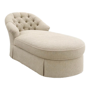 Textured Neutral Tufted Chaise Lounge – Classic Comfort Form