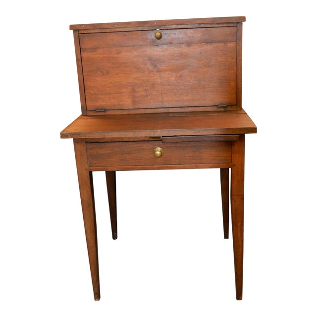 Late 19th Century Antique Solid Wood & Brass 2 Piece Desk Railway Station / Clerk / Postmaster For Sale