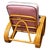 1950s Restored Mid-Century 3-Strand 3/4 Round Pretzel Arm Rattan Lounge Chair For Sale - Image 5 of 6