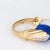 Metal Mid 20th Century Mid Century Vintage Ring Diamond Fluted Sodalite White Agate 14k Gold Cocktail size 6.5 For Sale - Image 7 of 7