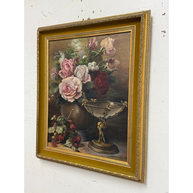 Design Plus Gallery presents an Original Floral Still Life Painting by artist Marian Miller in the Style of Jean Baptiste...