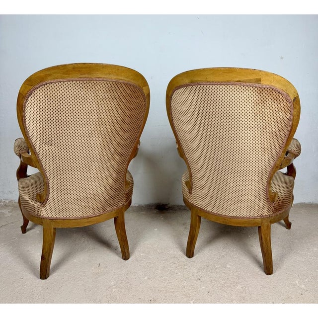 20th Century French Louis XV Armchairs, 1950, Set of 2 For Sale - Image 9 of 11
