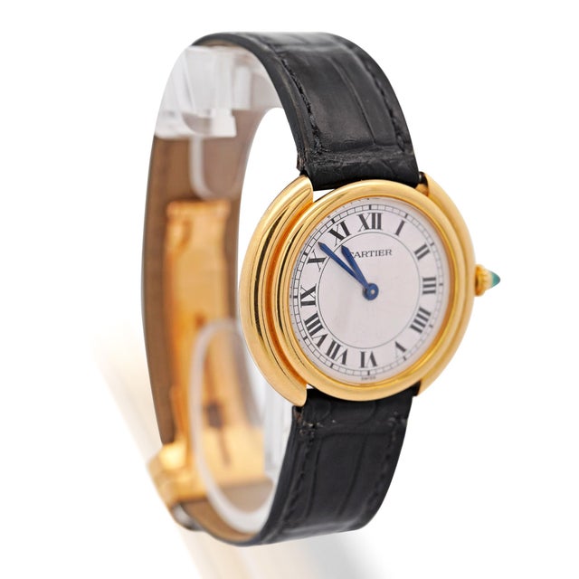 Contemporary 1970s Cartier Vendôme 33mm 78091 18k Gold Automatic Watch For Sale - Image 3 of 13
