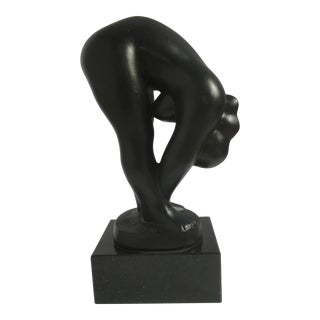 “Exercise” in Porcelain Plaster on a Pedestal by Dutch Artist Nic Jonk - 1989 Sculpture For Sale