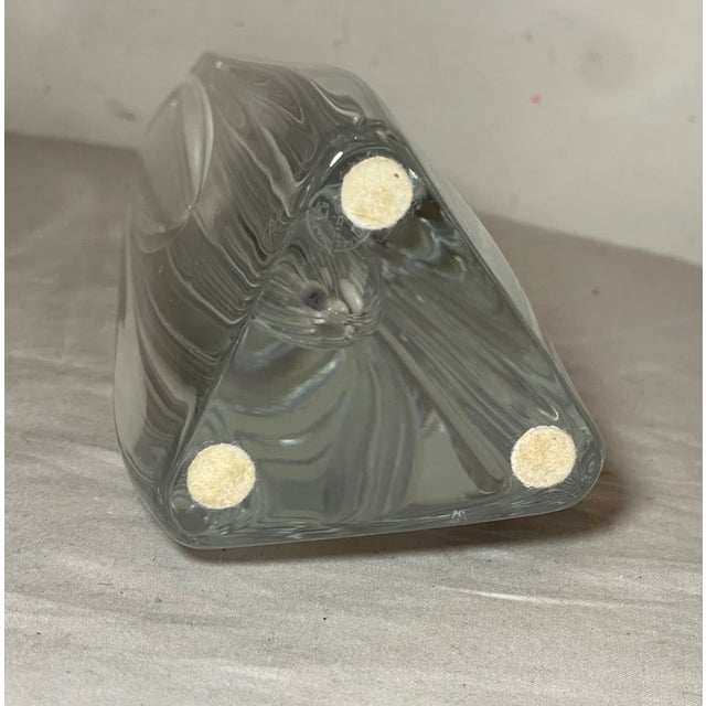 Tall Mint Condition Signed Baccarat Colorless Crystal Glass Triangular Vase For Sale - Image 14 of 15