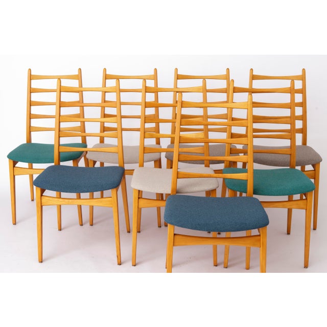 Set of 8 Vintage Dining Chairs by Wenzel, Germany, 1970s A rare opportunity to find such a large matching set. A beautiful...