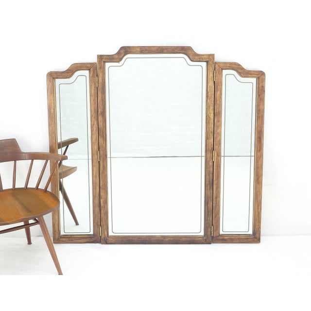 Mid-Century Modern Mid Century Modern American of Martinsville Triptych Dresser Wall Mirror For Sale - Image 3 of 8
