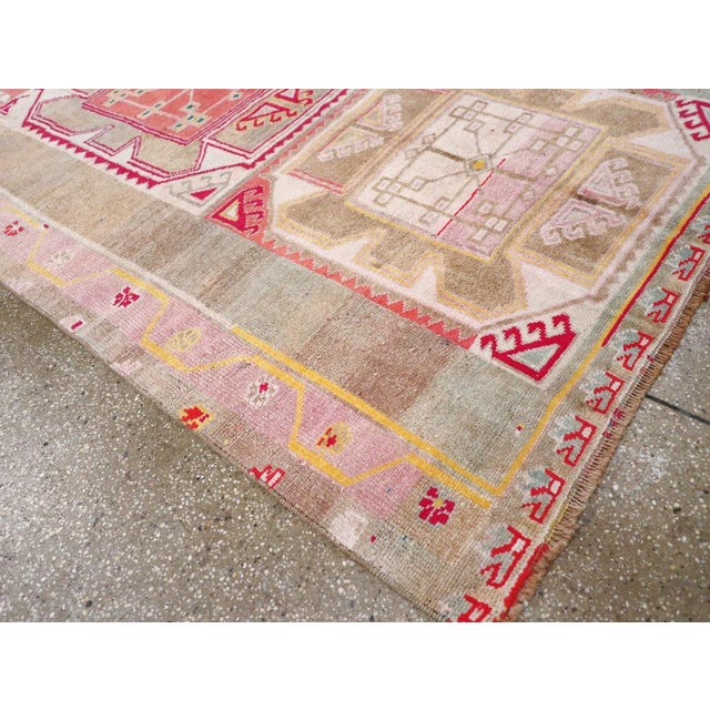 Taupe Galerie Shabab Collection Mid-20th Century Handmade Turkish Anatolian Gallery Carpet For Sale - Image 8 of 10