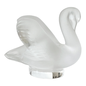 Lalique France Crystal "Cynget" Swan Cache/Seal Paperweight.
