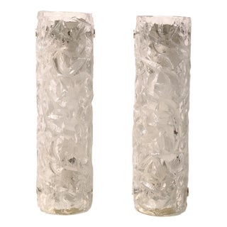 Vintage Glass Wall Sconces from Kaiser Leuchten, 1960s, Set of 2 For Sale