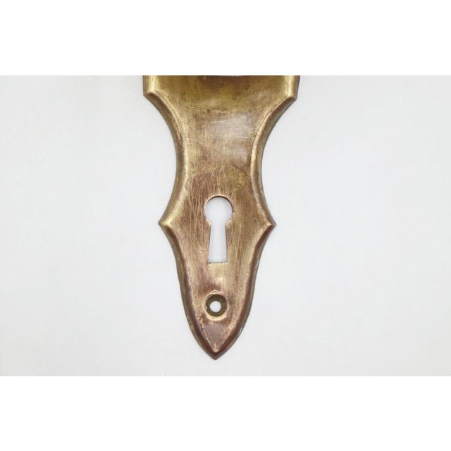 Pair of Vintage Glass Dummy Door Knobs With Keyhole Plates For Sale - Image 4 of 6